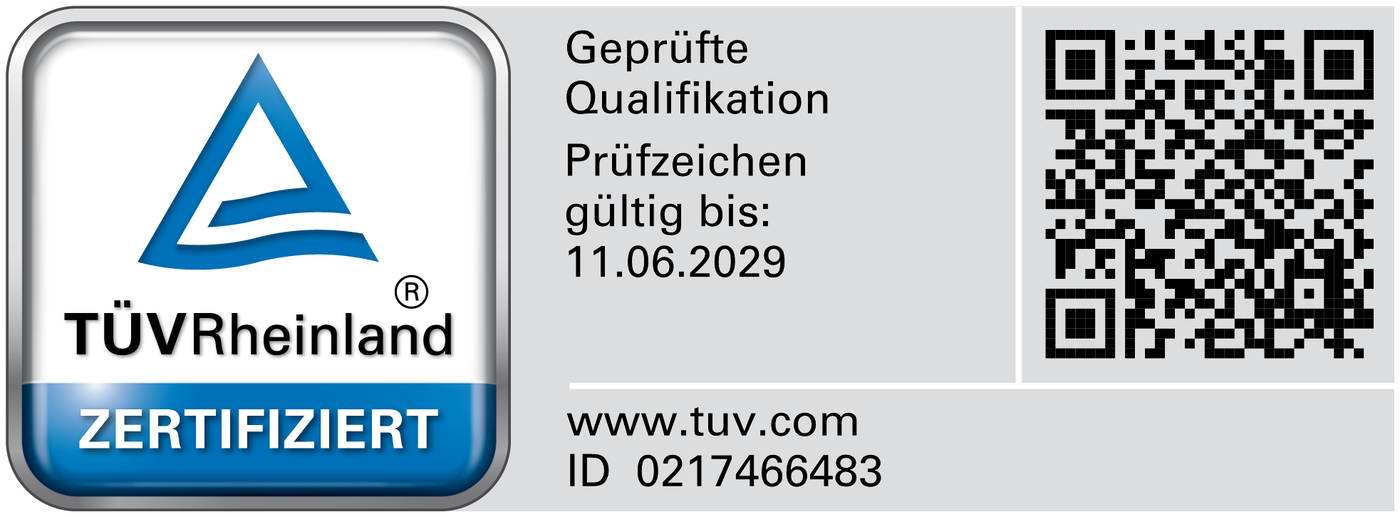 TÜV Rheinland zertifiziert